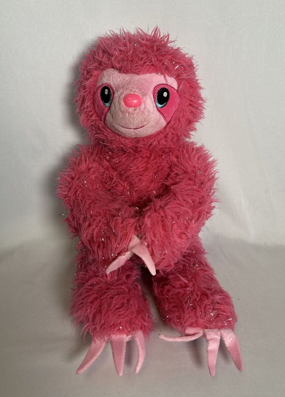 Build a Bear Sloth Pink Sparkle Glitter 18" Fuzzy Plush Animal BAB w/Tag